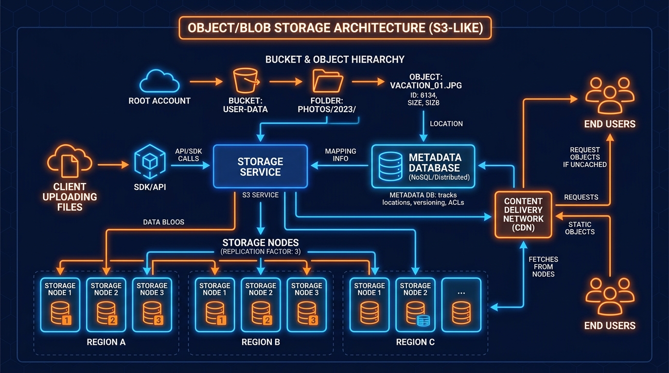 Object and Blob Storage Architecture (S3-style)